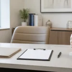 Bureau médical préparé pour une consultation en chirurgie esthétique